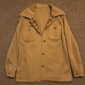 Women's Tan Jacket with Plaid Lining